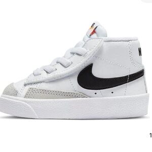 Nike Kids White and Black High-Top Sneakers